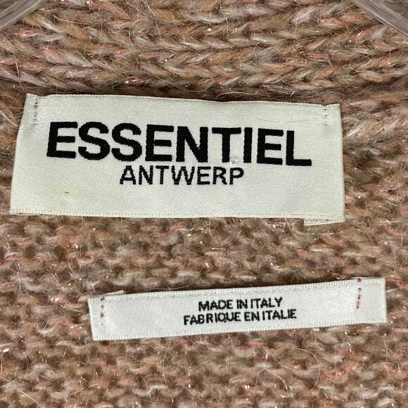 ESSENTIEL ANTWERP Cardigan XS ITALY Mohair Glitter Open Front Long Sleeve - Picture 3 of 10